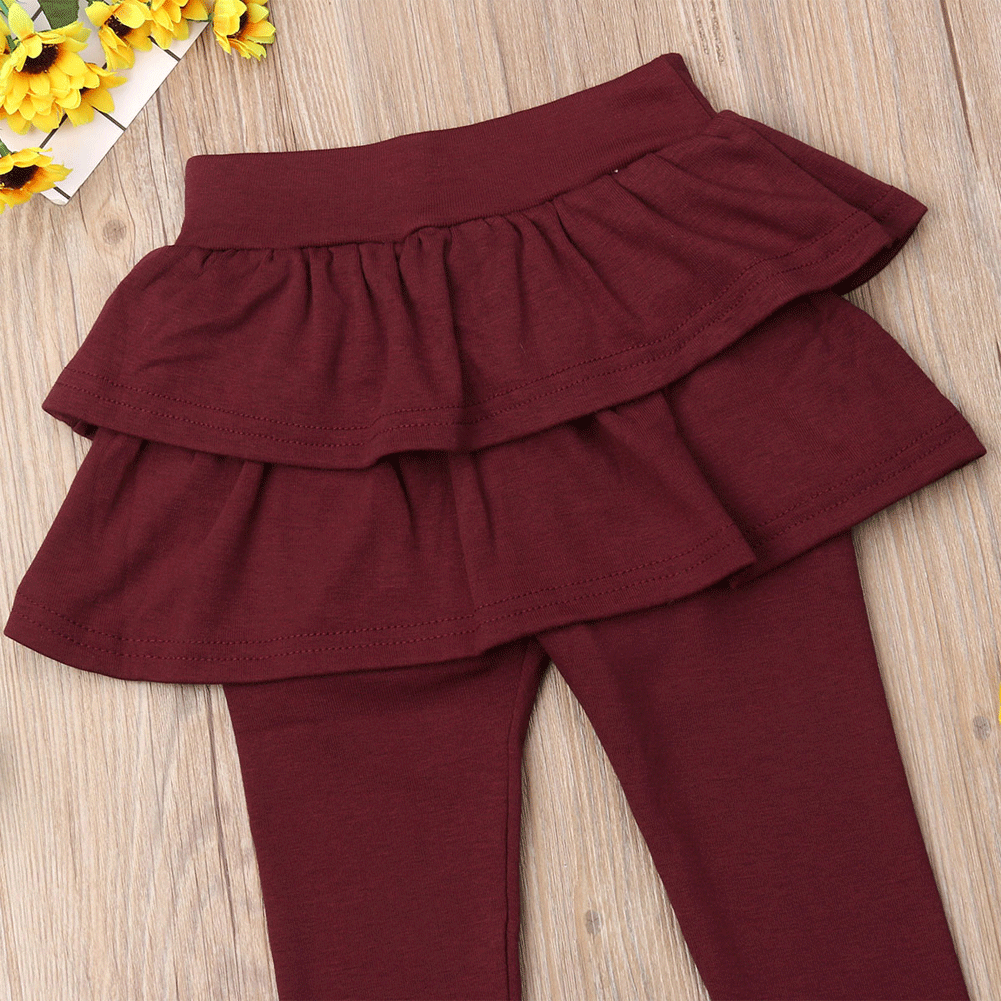 От 2 до 8 лет, Детские теплые милые леггинсы-кюлоты для девочек, юбка-пачка с рюшами, штаны на осень и зиму