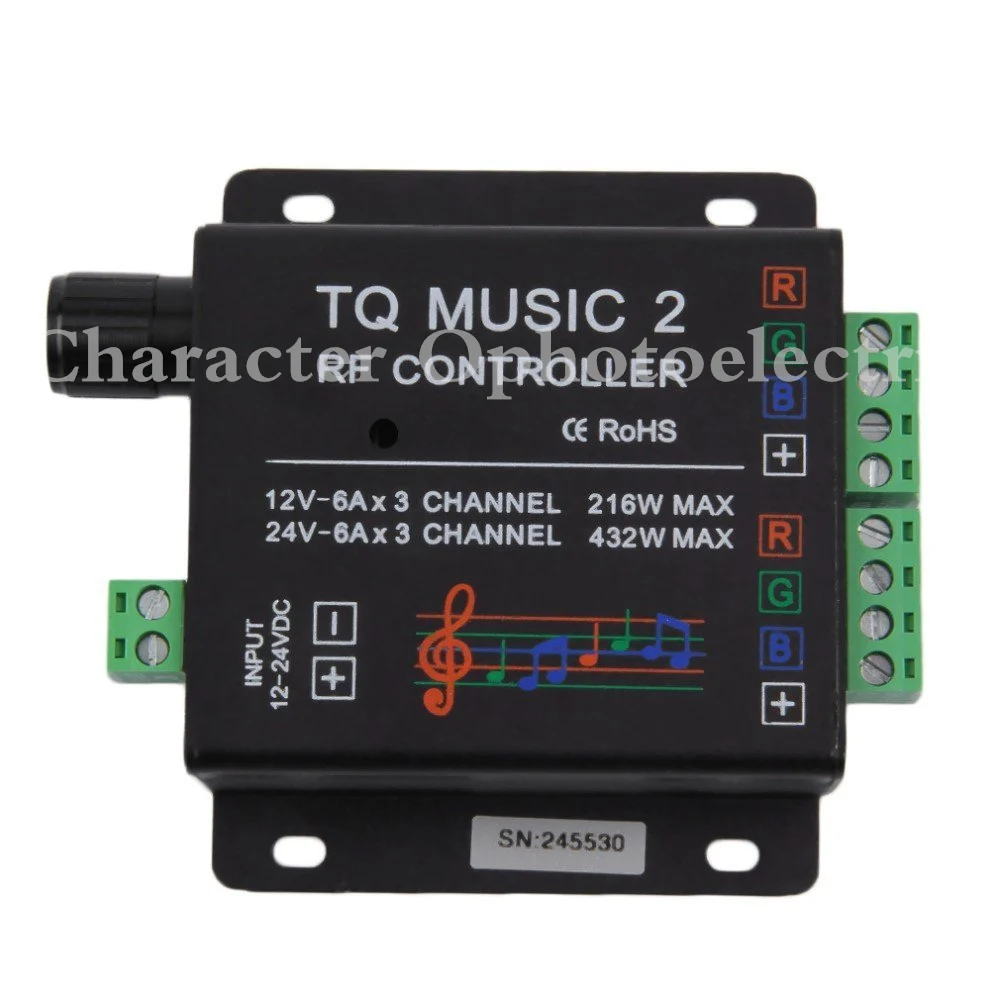1 шт. DC12 24V 18A RGB Музыка 2 пульта дистанционного управления RF интеллектуальная