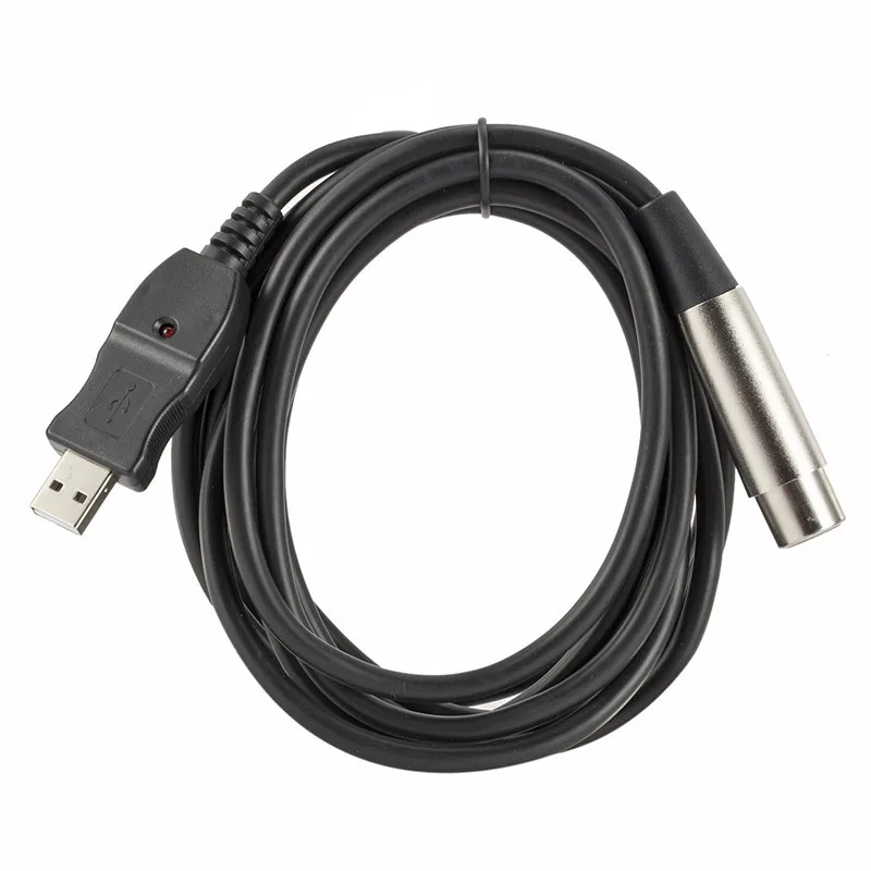 XLR мама к USB папа 3 м 9 футов черный кабель Шнур адаптер микрофон Ссылка Новый 2015
