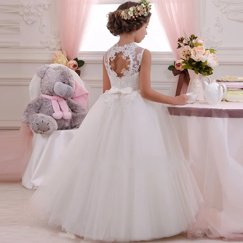 Праздничное платье Comunion Decoracion для девочек Длинное Пышное Платье с цветочным