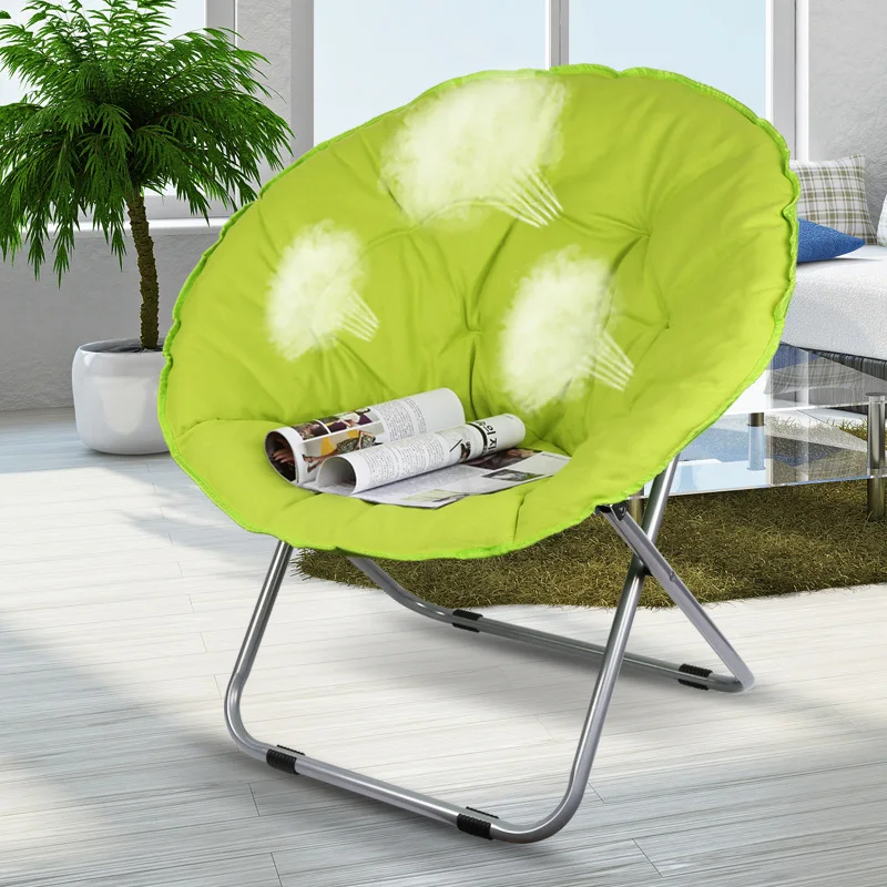 구매 대형 달 접이식 의자 휴대용 소파 게으른 의자, 성인용 부드러운 옥스포드 천 쿠션 좌석 사무실 의자 강한 베어링