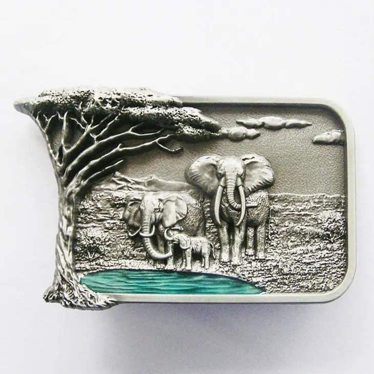 

Wholesale Retail Africa Elephant Big Tree Belt Buckle Factory Direct Fast Delivery Free Shipping