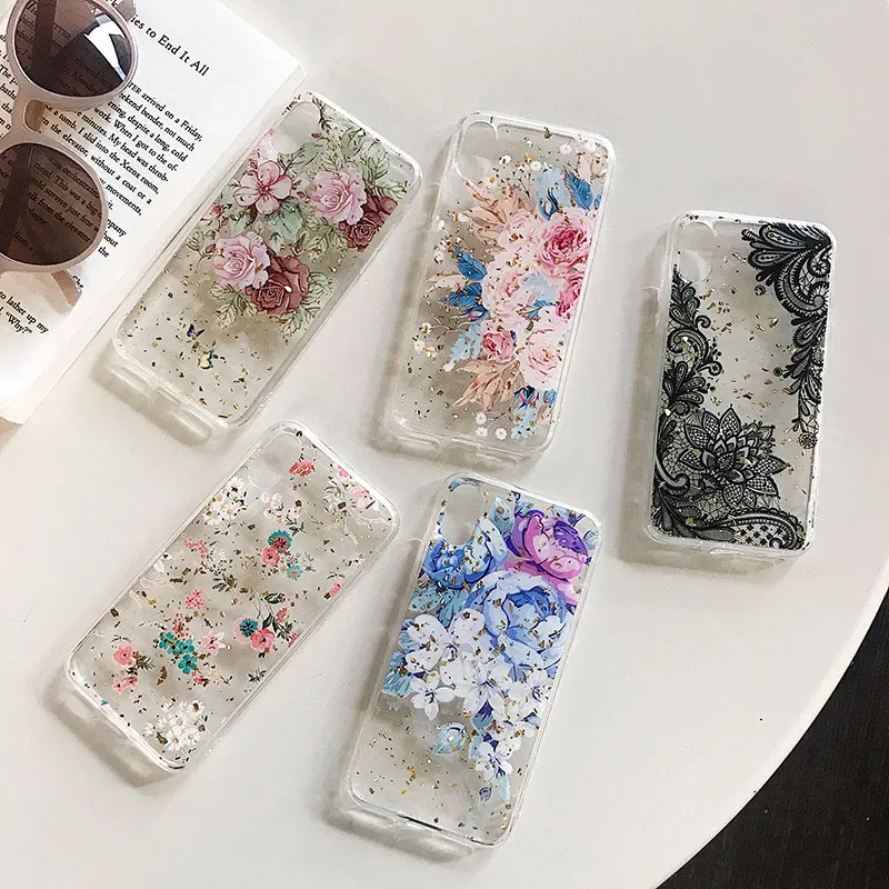 Силиконовый чехол Boucho Flower для iPhone XS Max XR розовые цветочные чехлы X 8 7 6 6S Plus