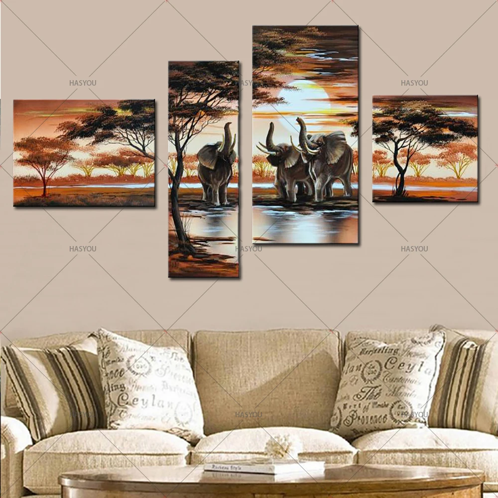 5Piece Flowers Canvas Painting Wall Art Picture Modern Oil on Home Decor Paintings for Living Room No Frame | Дом и сад