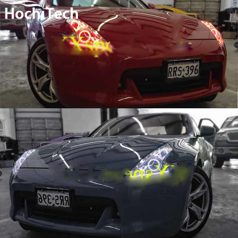 Для Nissan 370Z RGB светодиодный комплект фар ангельские глазки аксессуары для