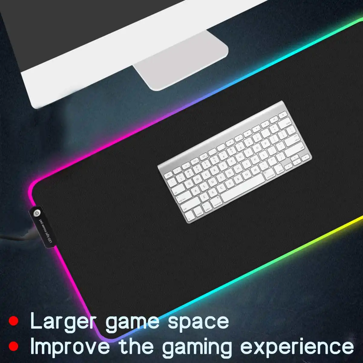 Большой RGB светодиодный игровой коврик для мыши геймерский коврик для мыши светодиодный освещение, подсветка Красочный USB светящийся нескользящий коврик для мыши