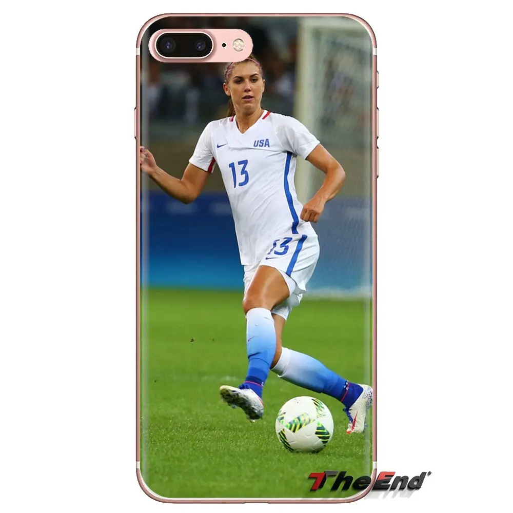 For iPod Touch Apple iPhone 4 4S 5 5S SE 5C 6 6S 7 8 X XR XS Plus MAX Alex Morgan American Soccer star Transparent TPU Skin Case |