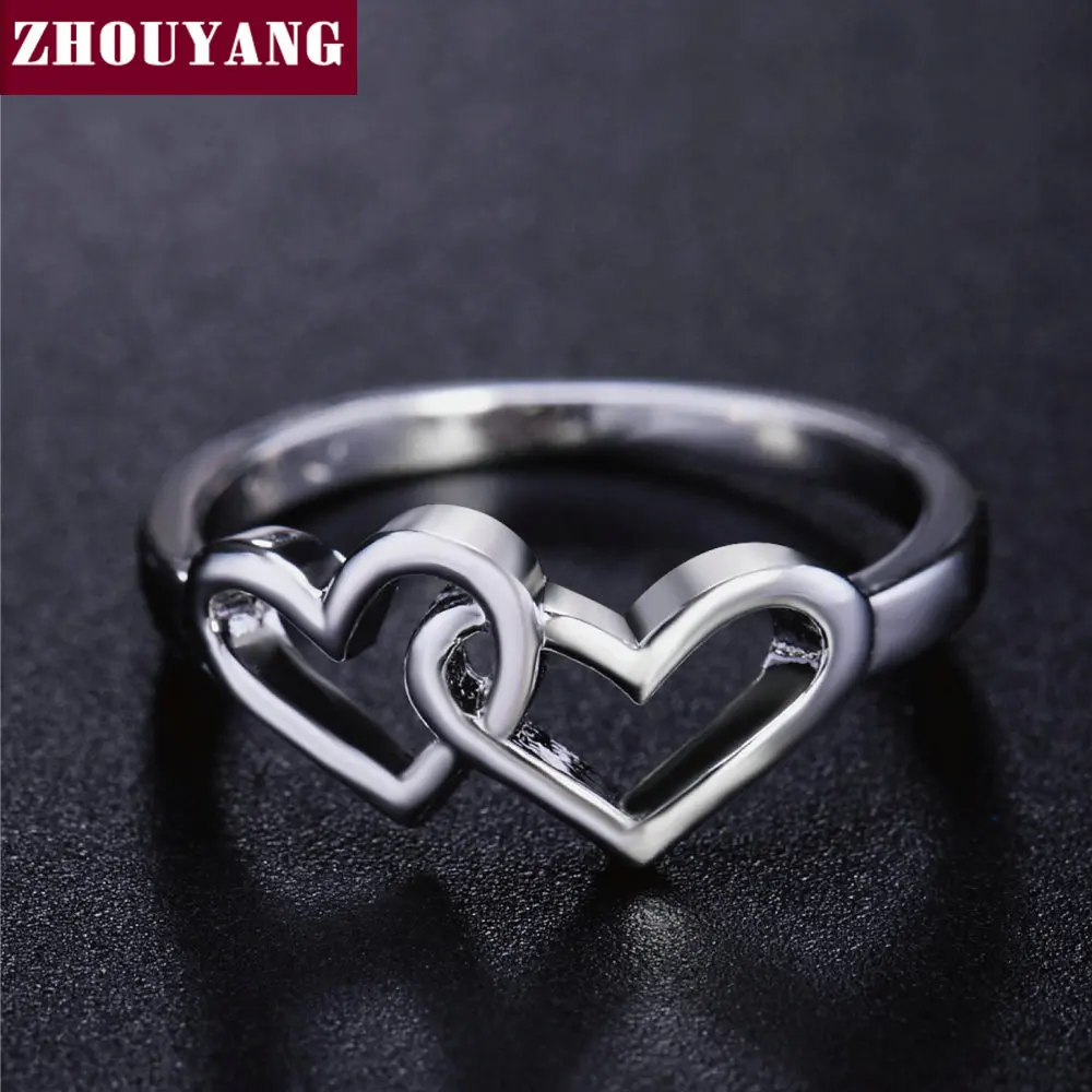 Кольцо с сердечком в простом стиле высокое качество розовое золото модные