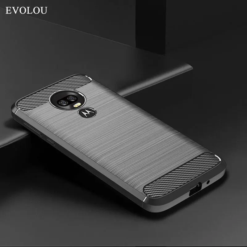 Soft Cover for Motorola Moto G7 Power Case Carbon Fiber Silicon Bumper Phone Case for Moto G7 / G7 play Back Cover Soft Shell