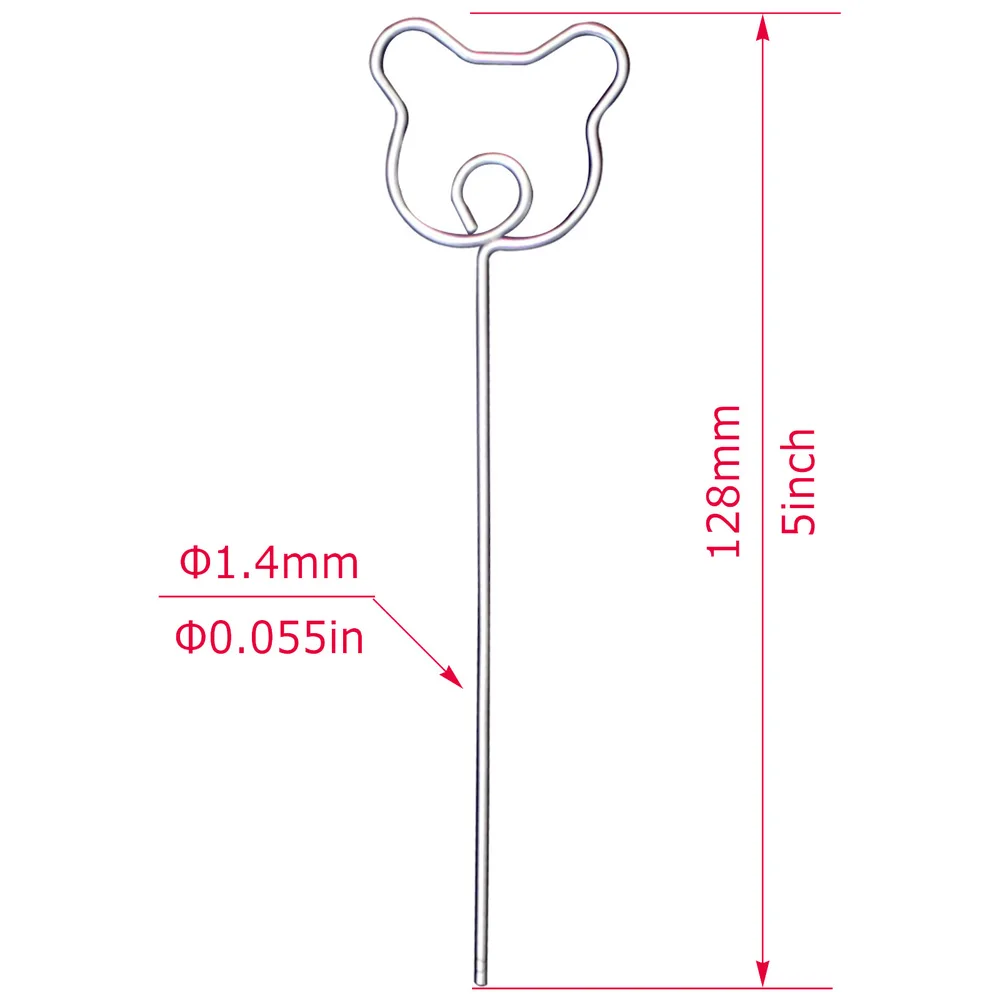 bear shape clip DIY ремесло Металл " проволока памятная Фотография держатель клип, глина и зажим для торта аксессуары, антикоррозийное блестящее хромирование, длина 12,8 см - Цвет: bear shape clip