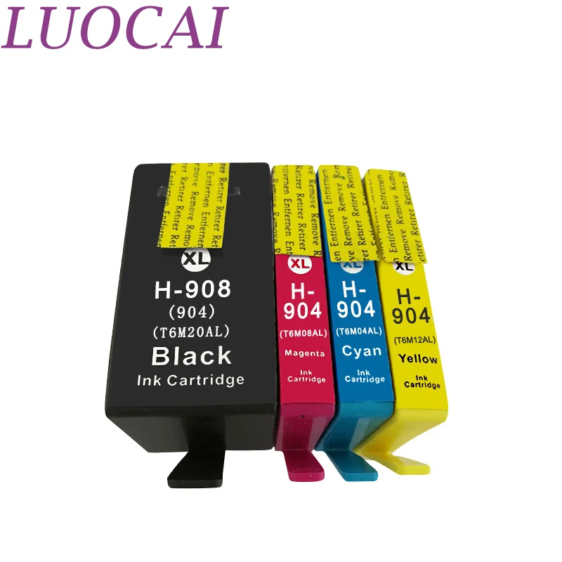Картриджи чернильные LuoCai 4 шт. совместимые с принтерами HP904XL HP 904 HP904 908 xl OfficeJet Pro 6970