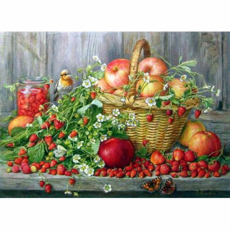 

Full Square/Round DIY Diamond Embroidery Flowers and fruits 5D Diamond Painting Rhinestone Mosaic Decor HYY