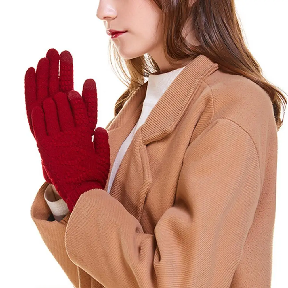 DSstyles Для женщин жаккардовый зимний счетчик touch screen Теплый вязать Все в одном