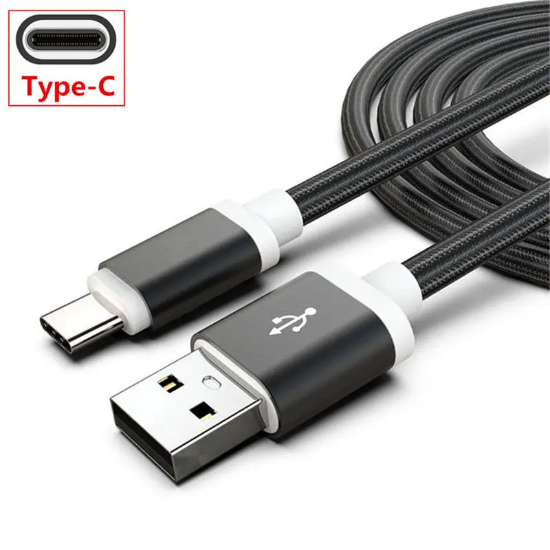 Быстро Зарядное устройство кабель для huawei Y6 Y5 Prime P20 P9 P10 Коврики 10 Lite USB Honor 10 9 Lite 7C 7A Pro 8X 8C P Smart Y9 - Цвет: Black Type C