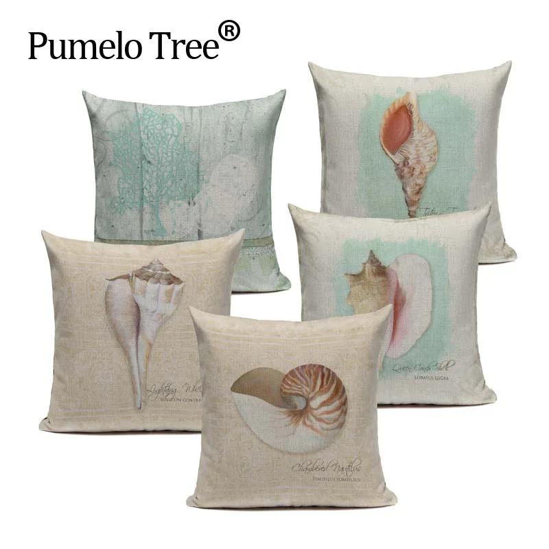 Высокое качество винтажные морские раковины наволочки с сердцем домашний декор