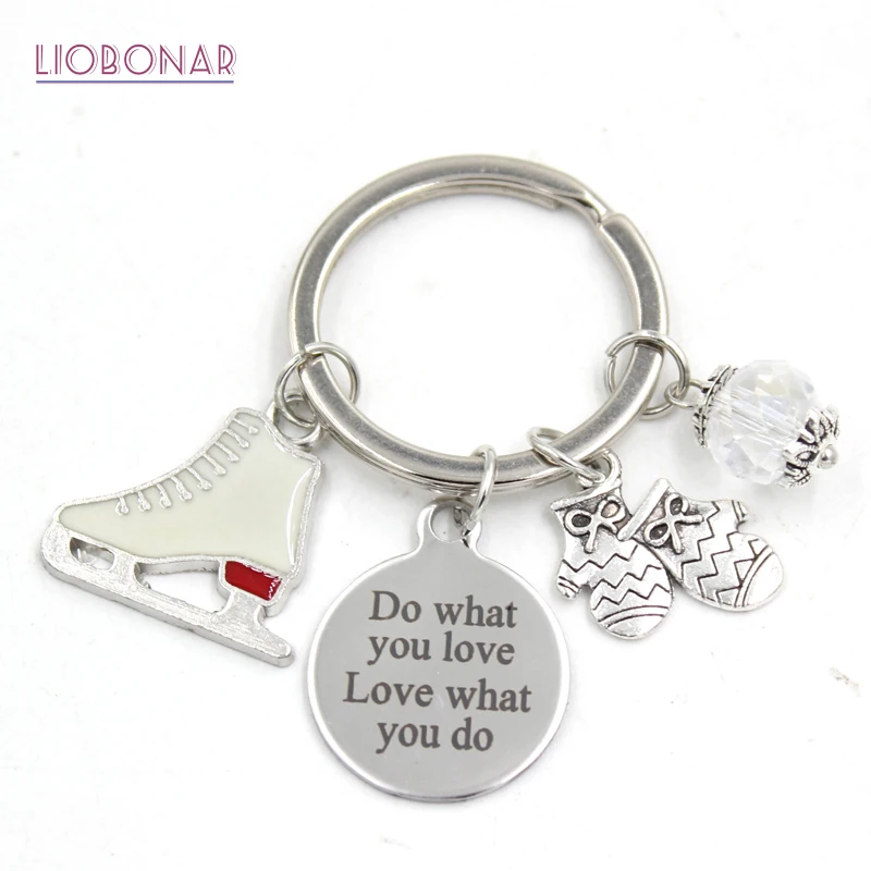 

1PC New Arrival Gloves Ice Skate Keychain Keyring Gifts Stainless Steel Keychains Skator Gifts Jewelry