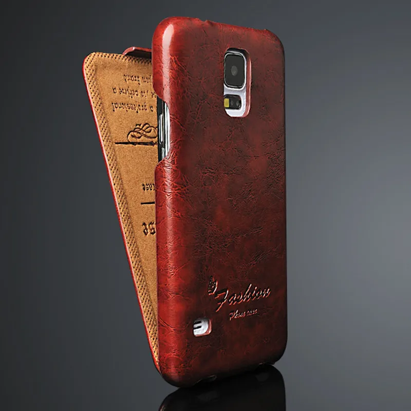 Чехол-книжка из искусственной кожи в стиле ретро с масляной воском для Samsung Galaxy S5