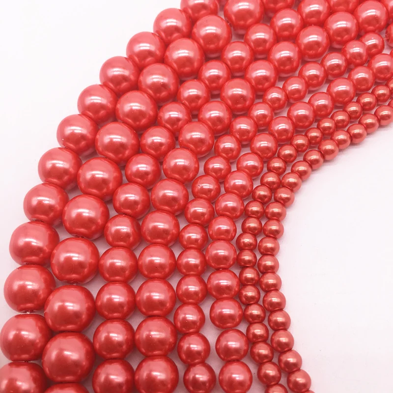 Wholesale 4/6/8/10mm Round Ball Loose Glass Pearl Spacer Charm Beads DIY Jewelry Making #06 | Украшения и аксессуары