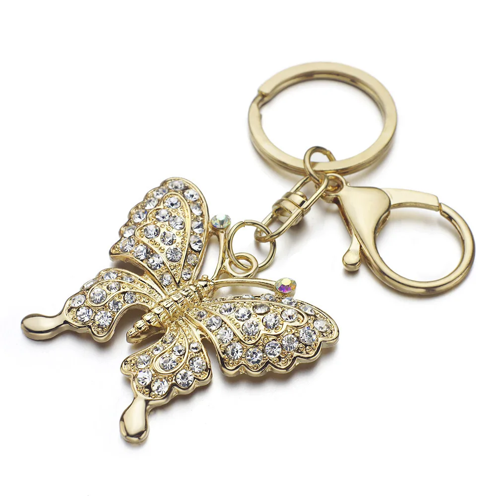 Брелки Dormon с бабочкой кольца держатель Кристалл для женщин ювелирные изделия