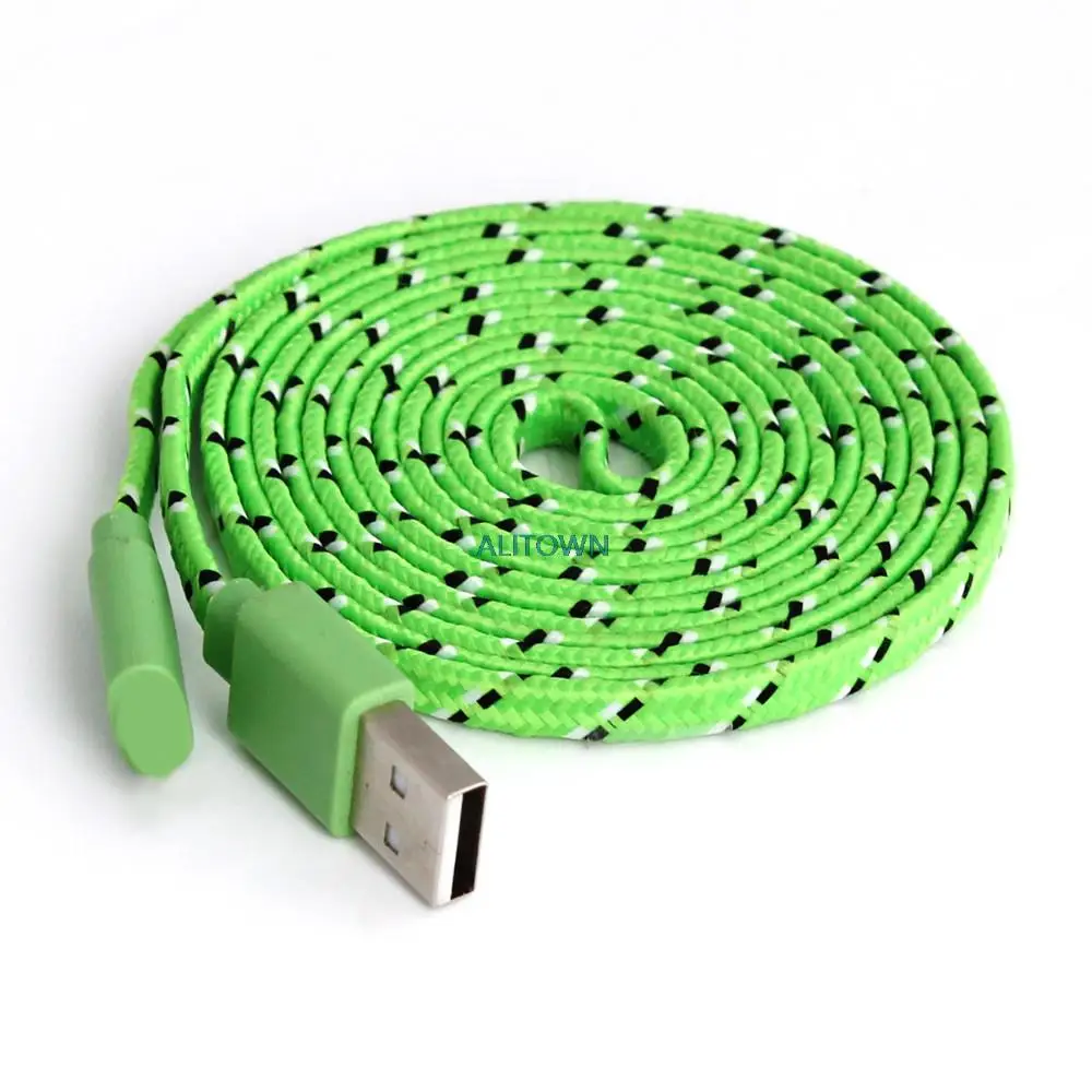 Бесплатная Доставка 1000 Шт./лот 2 Метров Плетеный 8Pin USB Плоским Кабель Зарядного