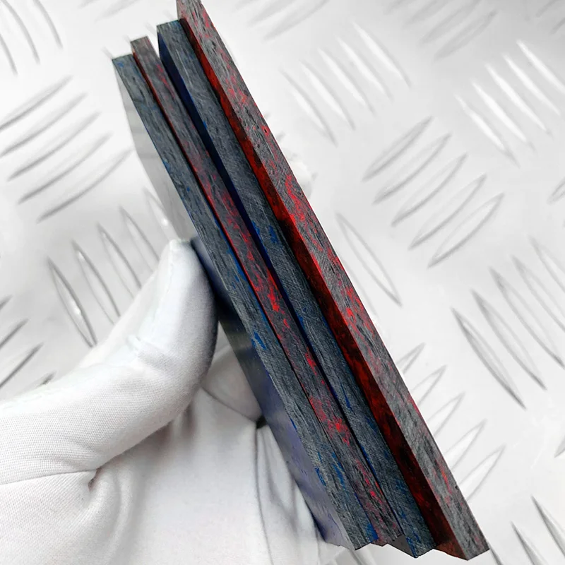 

2pcs Colored carbon fiber Knife handle holder patch DIY parts red/blue color 120X40X4.5MM