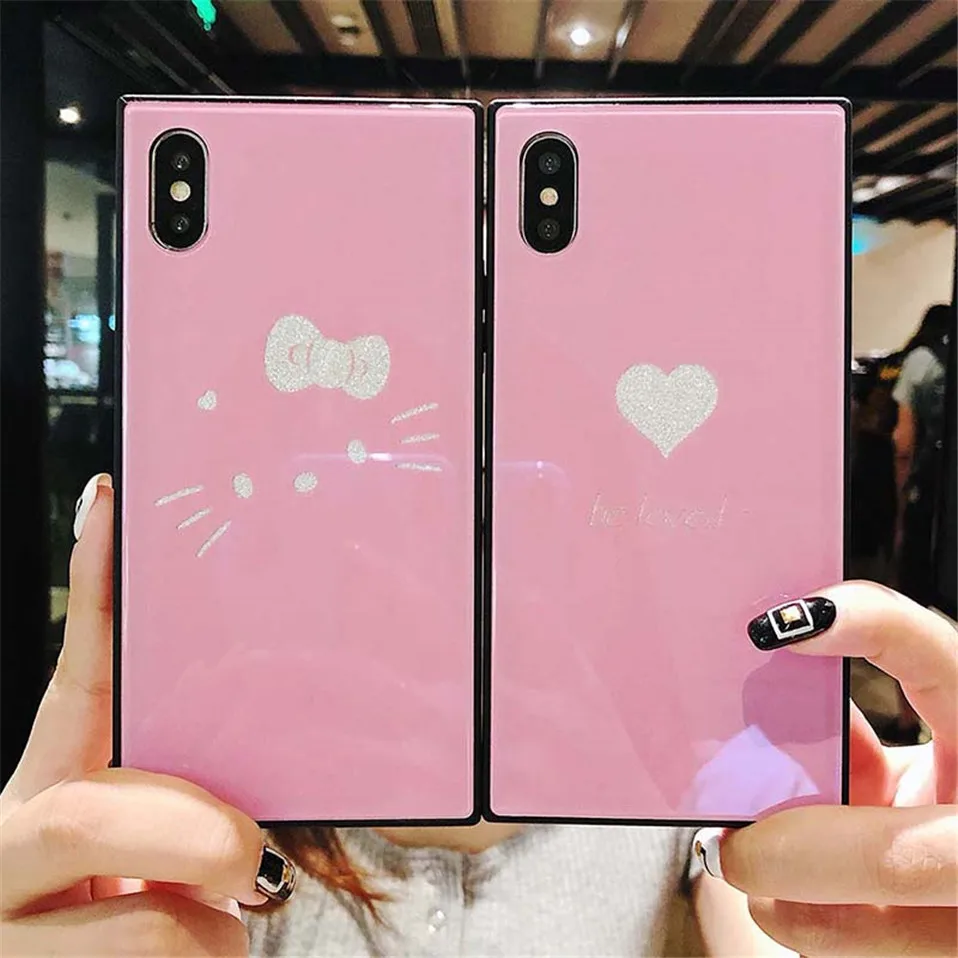 Стекло крышка для iPhone 6 6S 7 8 плюс Чехол X S принципиально закаленное назад случаи |