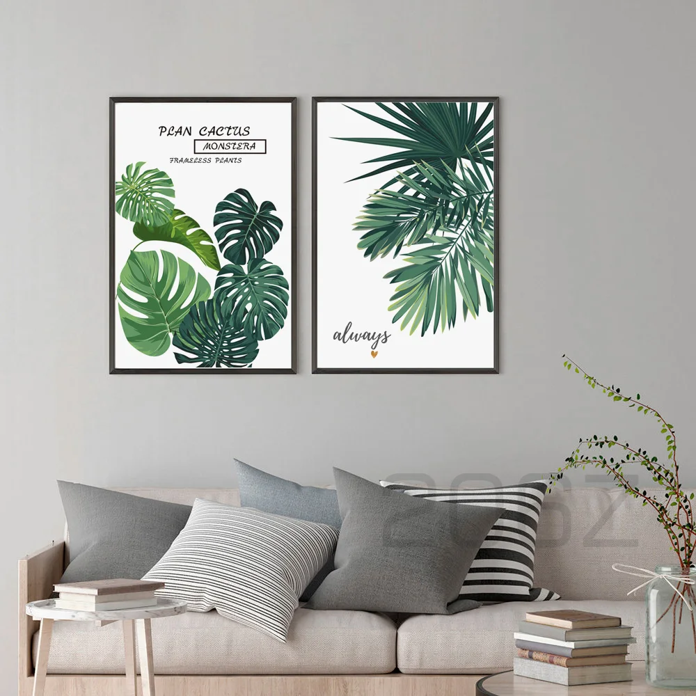 Скандинавский постер Monstera зеленая пальма растения скандинавские принты