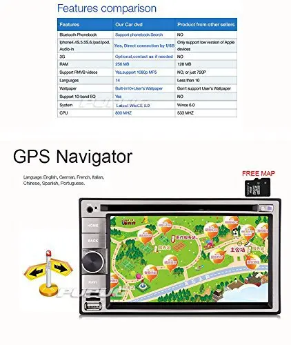 2Din автомобильный dvd плеер gps Nav с Bluetooth AM/FM радио в тире сенсорный экран автомобиля