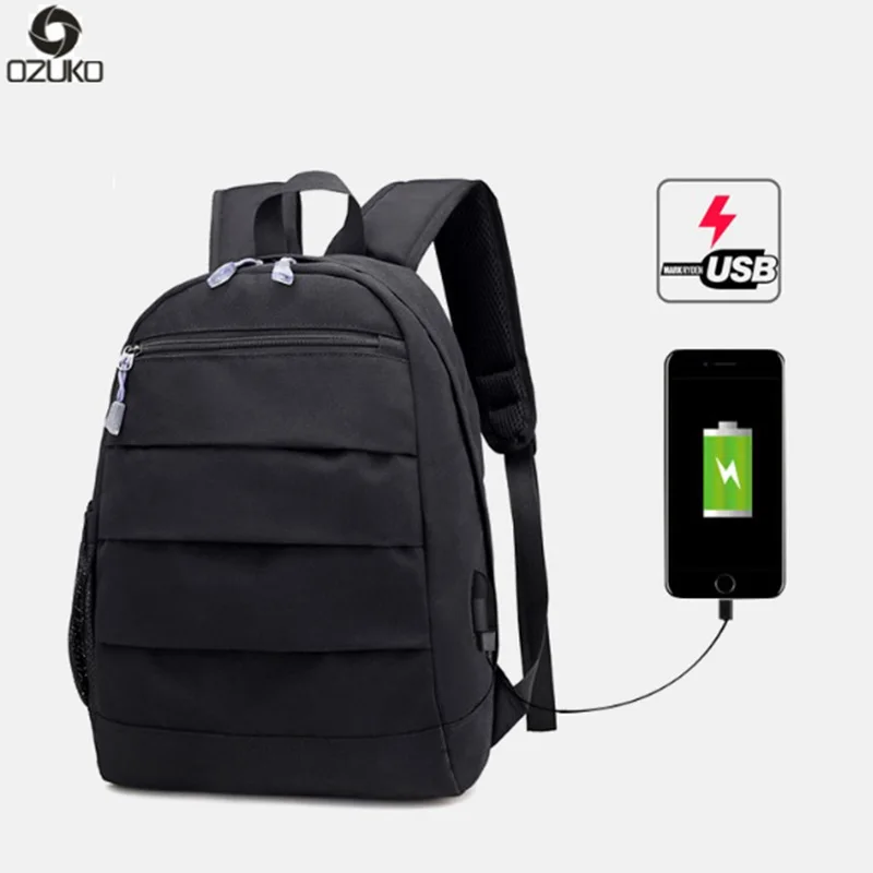 OZUKO Новый брендовый рюкзак для отдыха мужской ноутбука usb зарядки подростков Mochila