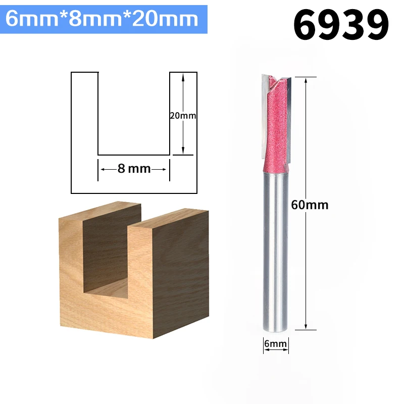 6mm x 8mm x 20mm HUHAO 5 шт./лот фреза для дерева 6-12 мм Промышленный сорт прямой бит Деревообрабатывающие инструменты Вольфрамовая Концевая фреза - Длина режущей кромки: 6mm x 8mm x 20mm