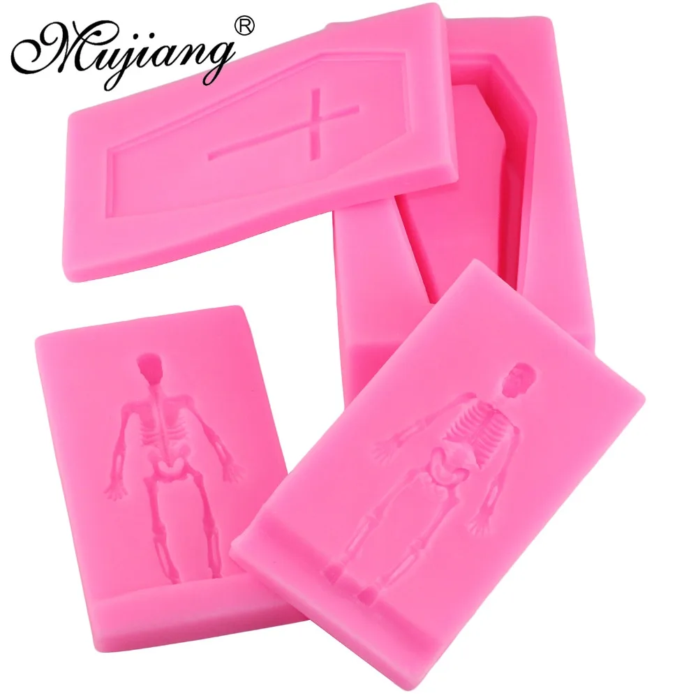 4 шт. силиконовые формы для украшения черепов и гробов на Хэллоуин помадка