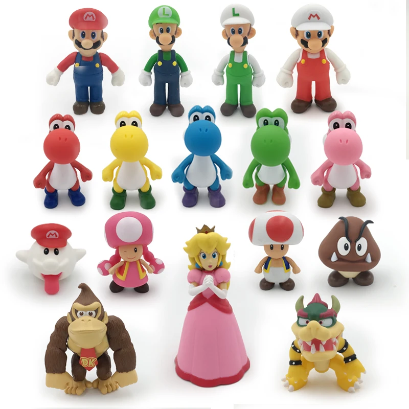 13 см Super Mario Bros Луиджи Марио Йоши коопа производитель Odyssey гриб toadettte ПВХ Фигурки