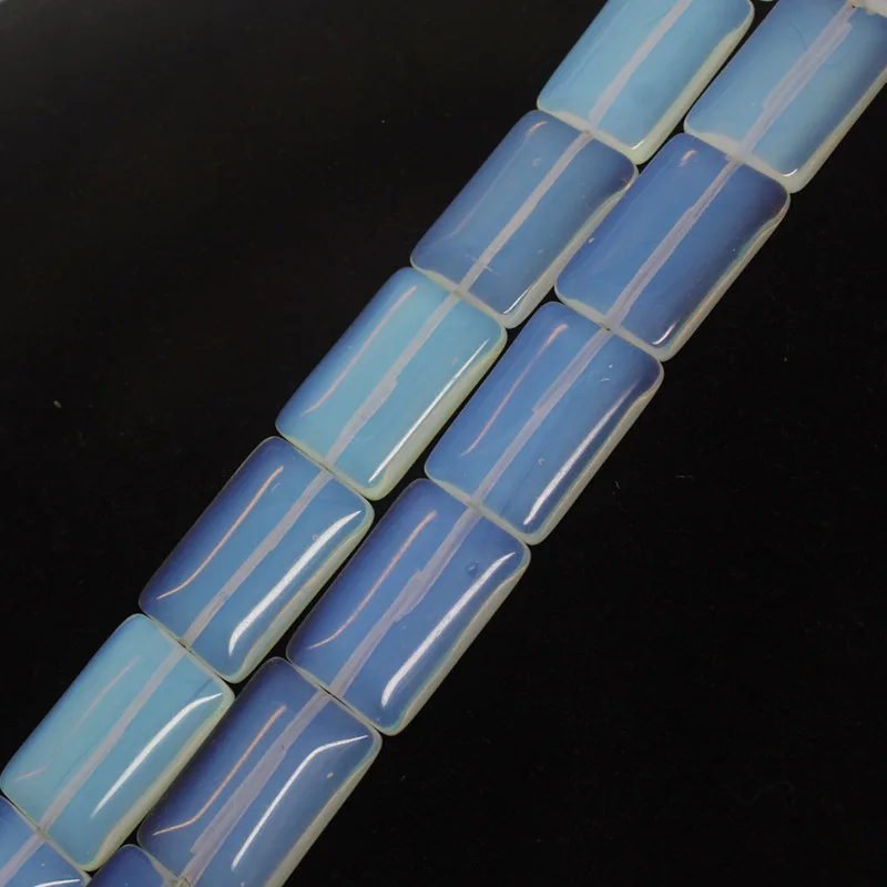 

Mini. order is $7! 20x30mm White Opal Square Loose Beads 15''