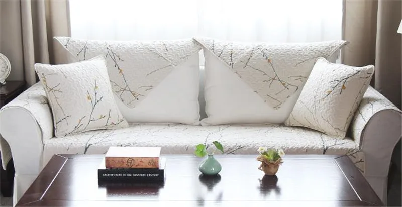

Gorgeous Solid Color Branch Sofa Cover Non-slip Breathable Universal Living Room Sectional Sofa Towel Home Decoration 1pcs