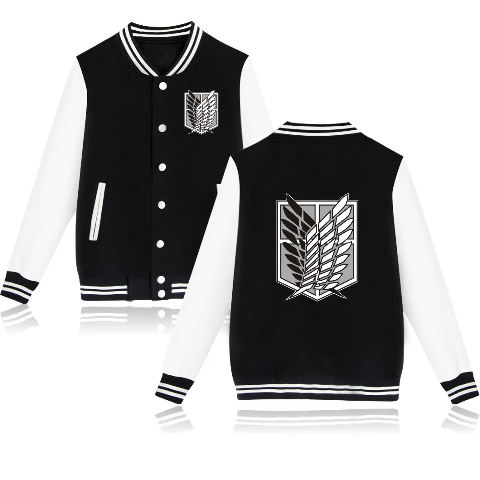 

LUCKYFRIDAYF anime Attack On Titan print Baseball Jacket men women Hoodies Sweatshirt hip hop casual harajuku Jackets coats tops