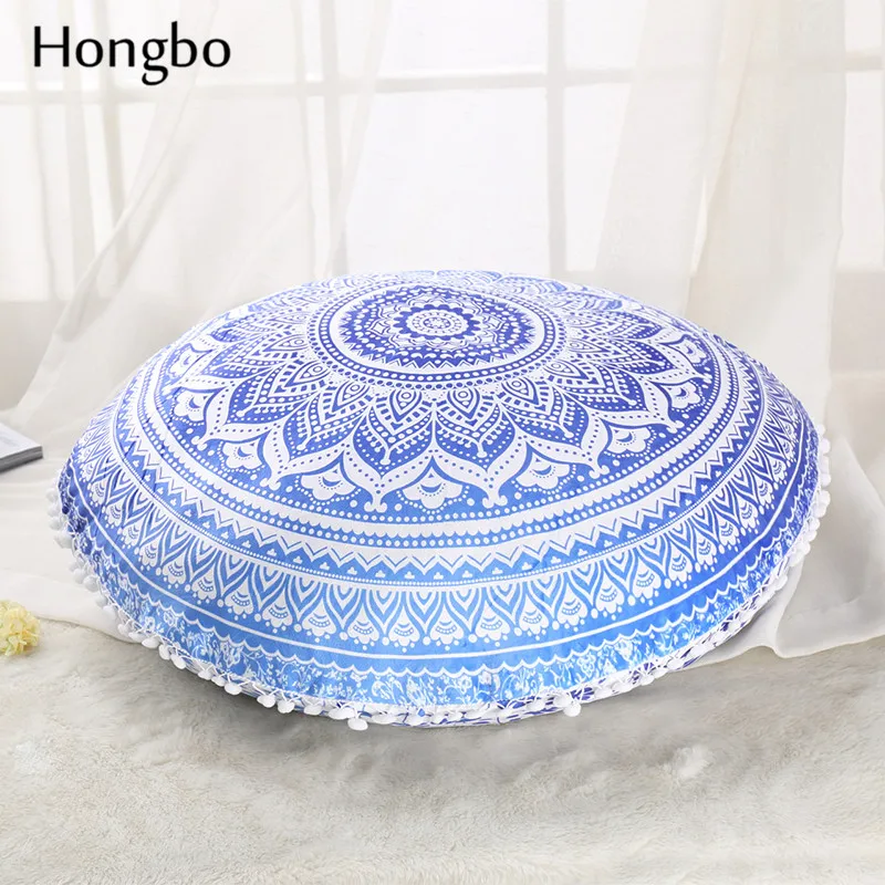 Хунбо 1 шт. Мандала подушки для пола круглый богемский крышка Чехол Дома
