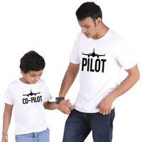 5 adults and 5 children PILOT family matching clother father and son t shirts baby boy outfits plane cool big  tees