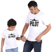 pilot family matching clother father and son t shirts for dad baby boy outfits daddy me look plane cool big little bother tees