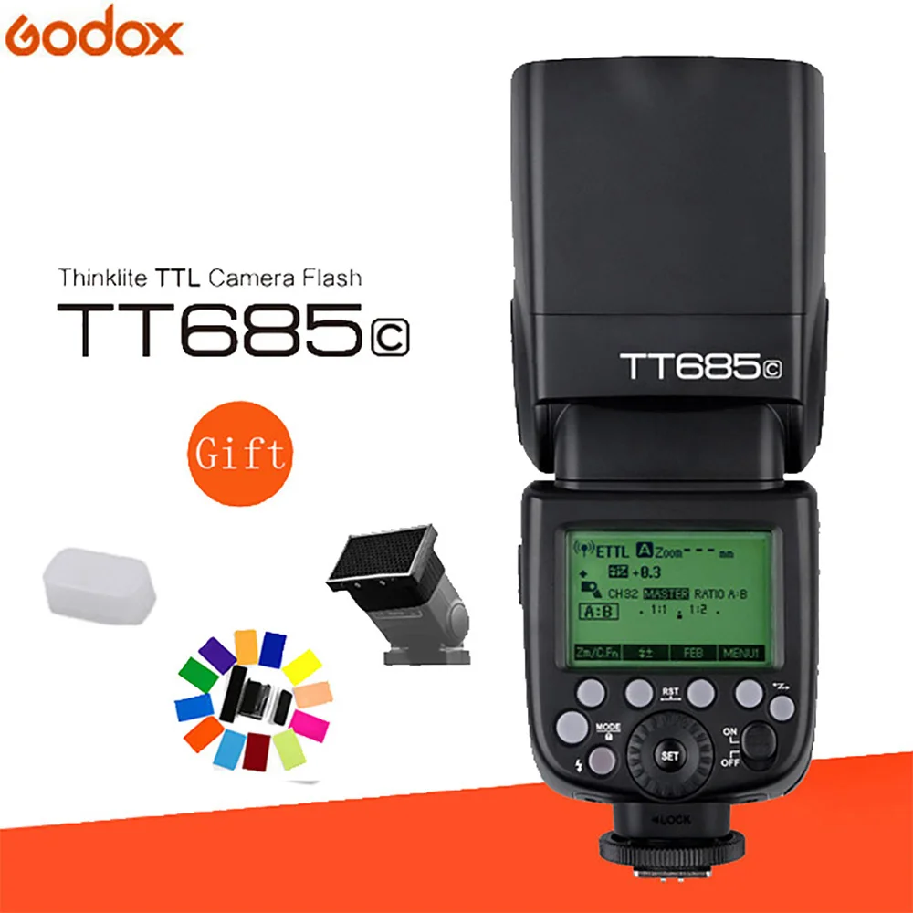 Godox TT685C Вспышка Speedlite Высокоскоростная синхронизация внешняя TTL для Canon EOS 1100D 1000D 7D