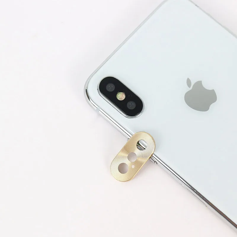 Gold Металлическая задняя линза защитное кольцо для iPhone X чехол для линзы объектива покрытие кольцо покрытие алюминиевый протектор охранная камера для iPhone X - Color: Gold