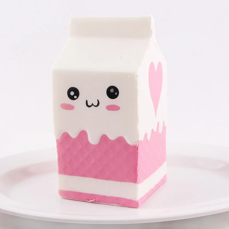 Squishy Milk Box Slow Rising Banana Ice Cream Cute Bread Jumbo Simulate Pendant French Fries Squeeze Stress Stretch Kids Gift | Игрушки и