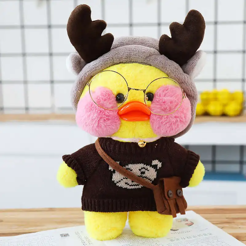 NO.21 28 см LaLafanfan Kawaii кафе Мими желтая утка плюшевая игрушка милая мягкая кукла мягкие животные куклы детские игрушки подарок на день рождения для девочек - Цвет: NO.21