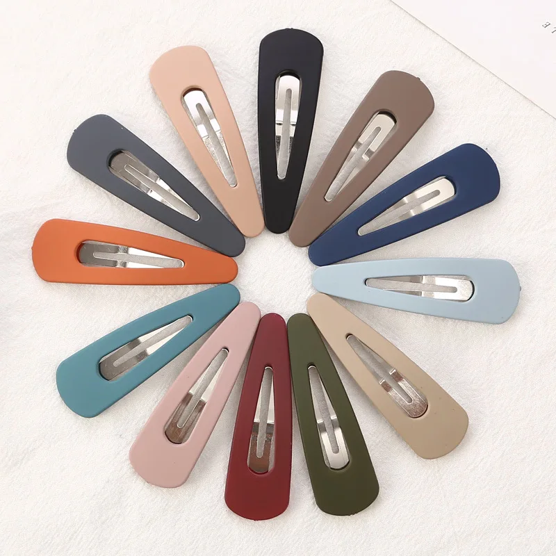 12 Color Mix Новые модные заколки для волос для девочек, матовые цветные водные капельки, 7 см размер, элегантные заколки для волос, горячая Распродажа, заколки, аксессуары для волос - Цвет: 12 Color Mix