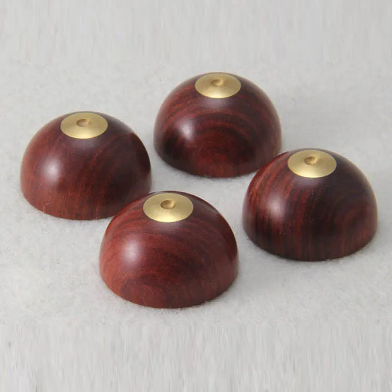 

4PCS Rosewood speaker sound shock spikes nailed landline foot pads 23mm round self-adhesive