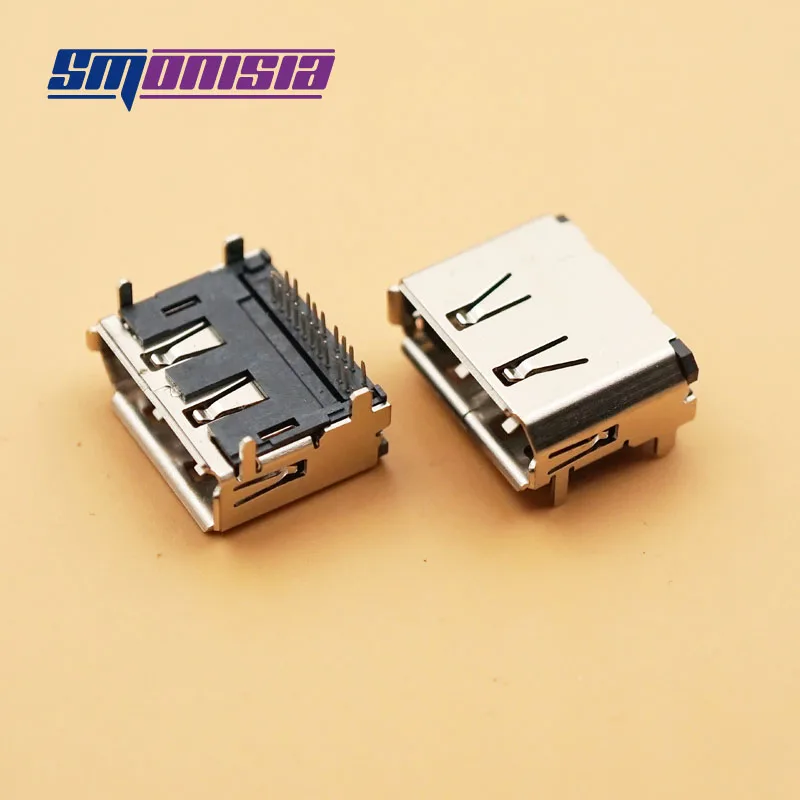Smonisia 100 шт. 2 ряда 19pin совместимому с HDMI Женский розетки Тип 19Pin DIP угловой разъем |