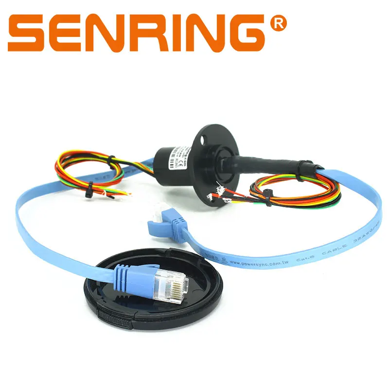 Коннектор RJ45 Ethernet, 1 канал, 1000BaseT, 6 цепей, 2 А + 2 контура, 5 А, капсульное переходное кольцо Ethernet с внешним диаметром 22 мм