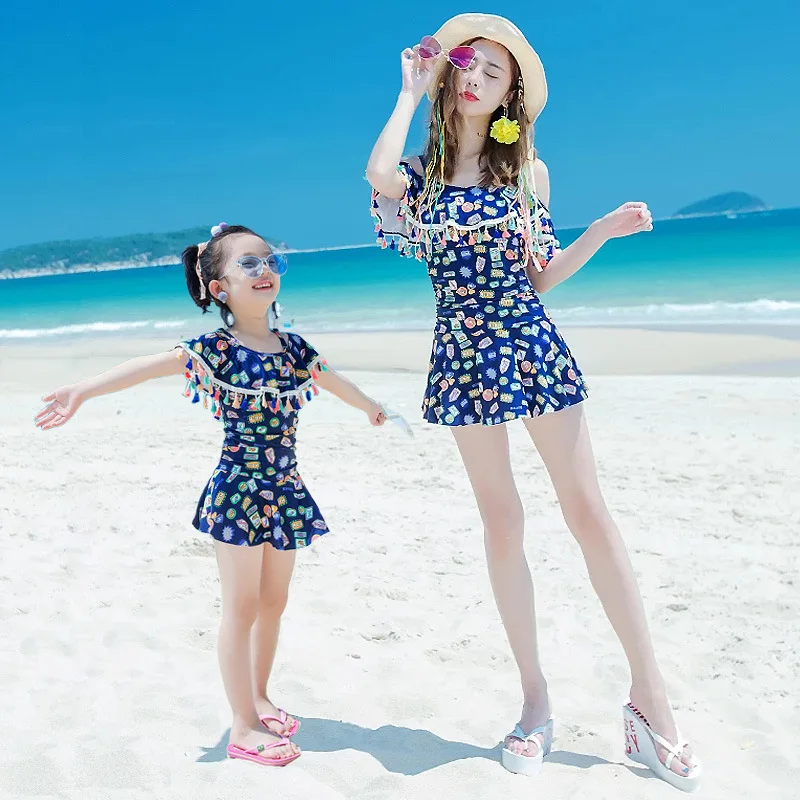 Семейный детский купальник для девочки купальный костюм с рисунком из