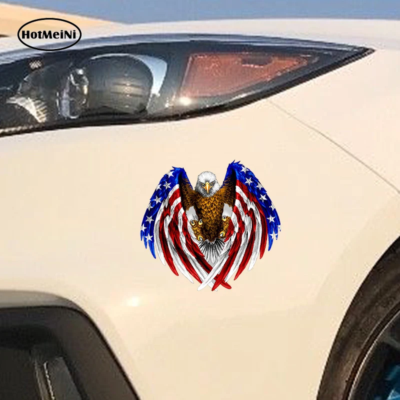 HotMeiNi Car Styling Sticker Bald Eagle USA American Flag Truck Laptop Window Decal Bumper Cooler 13cm* .11.5cm | Автомобили и