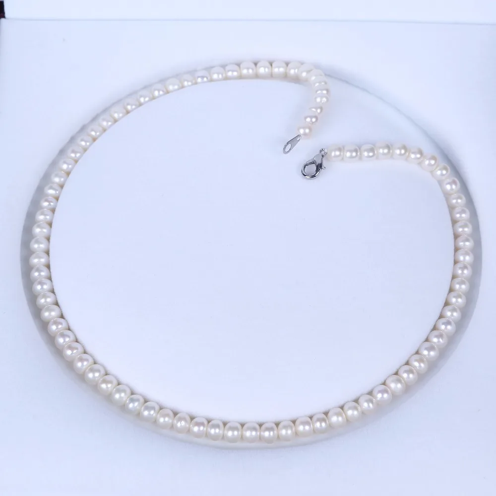 Классическое Белое жемчужное ожерелье с пуговицами ювелирное изделие женское