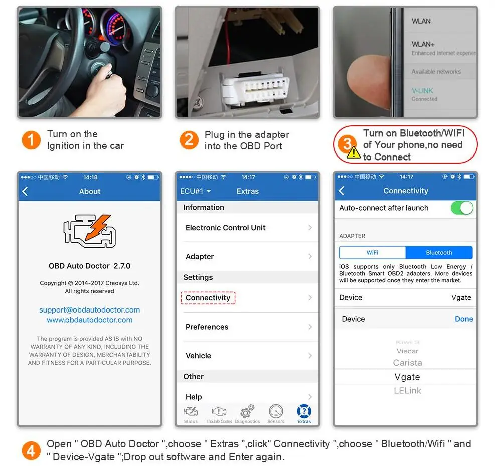 Vgate icar pro OBD2 ELM327 Bluetooth Автомобильный диагностический OBD OBD2 сканер elm 327 OBDII считыватель кодов odb2 диагностический адаптер Лидер продаж